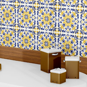Carreau Bleu Jaune Espagnol Azulejo Décor Moderne Élégant