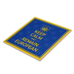 Carreau Bleu Jaune Moderne Garder Calme Couronne Europe Ar