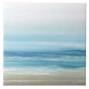 Carreau Bleu marin Aquarelle Océan Waves Plage côtière