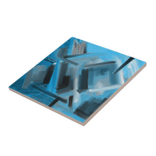 Carreau Bleu Noir Art contemporain