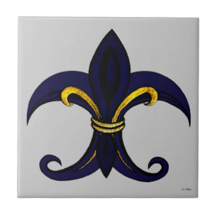 Carreau Bleu/or de Fleur de lis