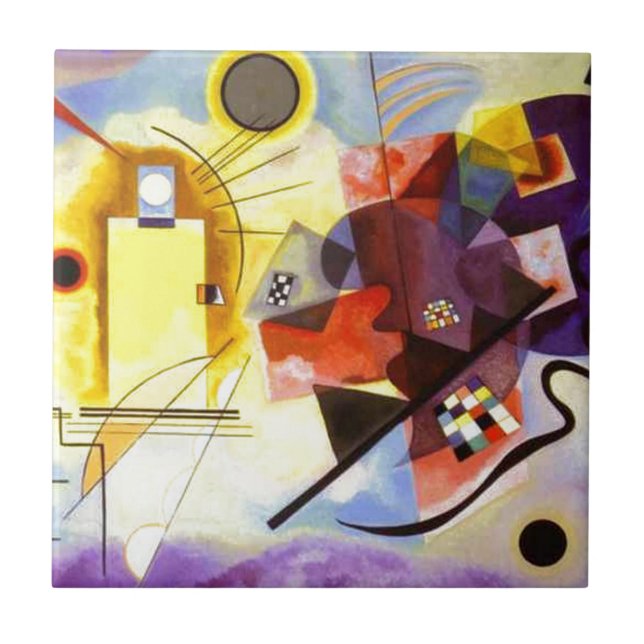 Carreau Bleu rouge jaune Kandinsky peinture Abstraite (Devant)