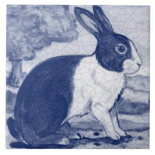 Carreau Bleu rustique Lapin Néerlandais Lapin Delft Scèn