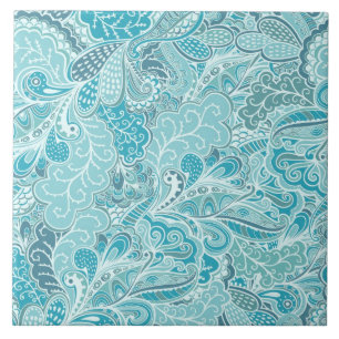 Carreau Bleu turquoise et blanc élégant