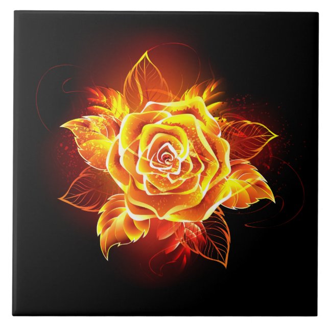 Carreau Blooming Fire Rose (Devant)