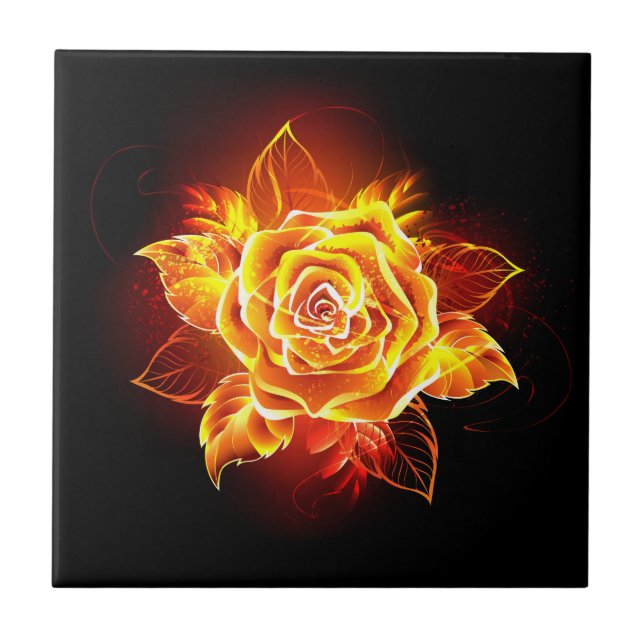 Carreau Blooming Fire Rose (Devant)