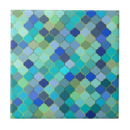 Carreau Blue Aqua Moroccan Mosaic Pattern