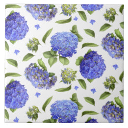 Carreau Blue Hydrangea Fleurs Art Botanique