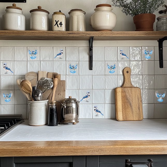 Carreau Blue Jay en vol (Créateur téléchargé)