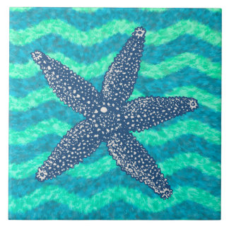 Carreau Blue Lagoon Nautical Starfish Design