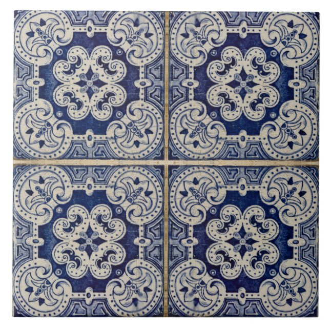 Carreau Blue Modern Floral Portugais azulejos Carrelage (Devant)