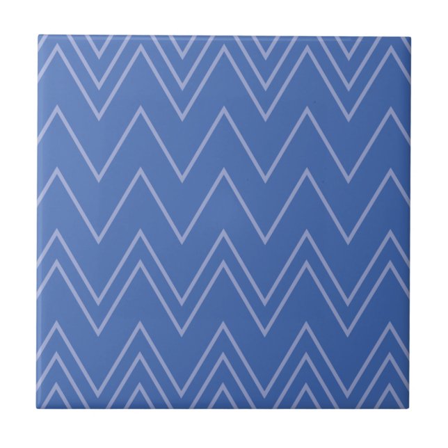 Carreau Blue, moderne, simple, cool, trendy zigzag (Devant)