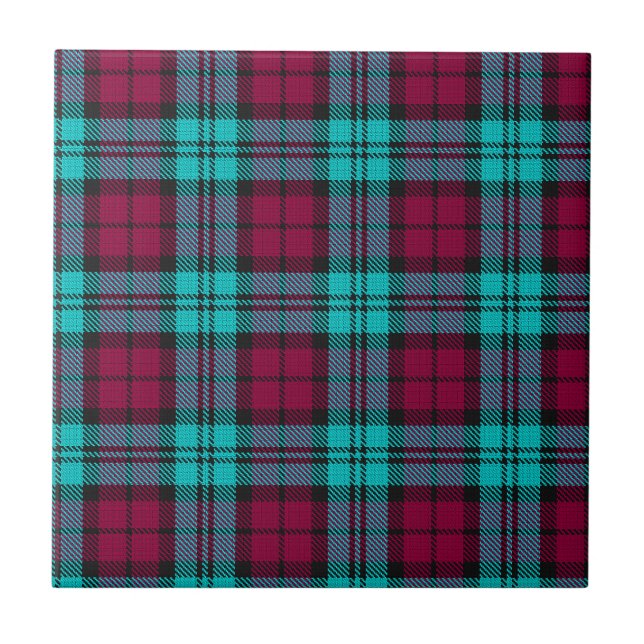 Carreau Blue Red Campbell Tartan Blackwatch Plaid (Devant)