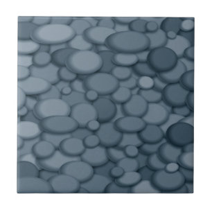 Carreau Blue River Rock Pebles Art