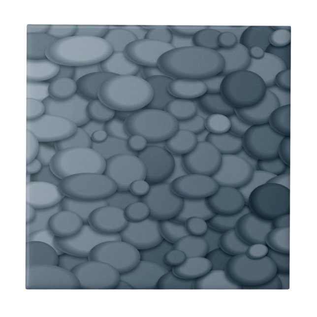 Carreau Blue River Rock Pebles Art (Devant)