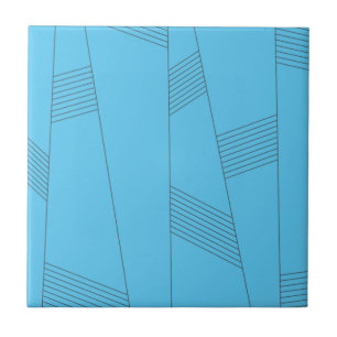 Carreau Blue, simple, elegant, abstract line pattern