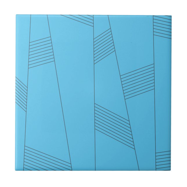 Carreau Blue, simple, elegant, abstract line pattern (Devant)