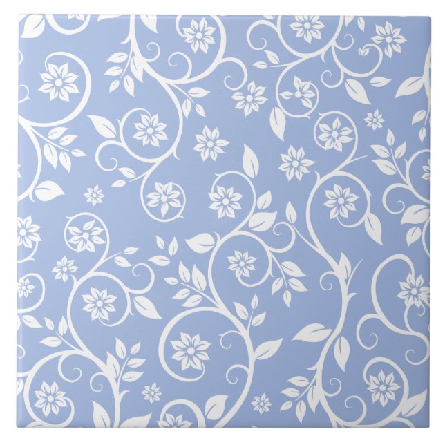 Carreau blue &white floral pattern  (Devant)