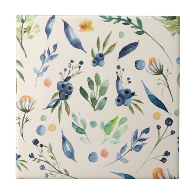 Carreau Blueberry et Daisy Clear Image en toute transparen (Devant)