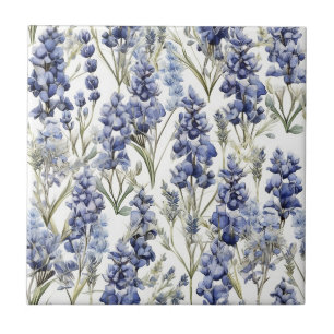 Carreau Bluebonnets Fleurs Bleu Aquarelle Fleurs sauvages