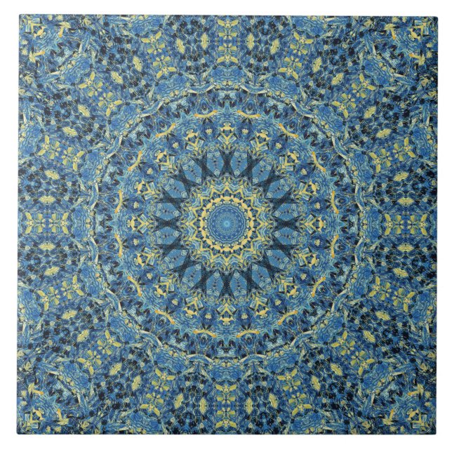 Carreau Boho Abstrait Super Van Gogh Starry Nuit Mandala (Devant)