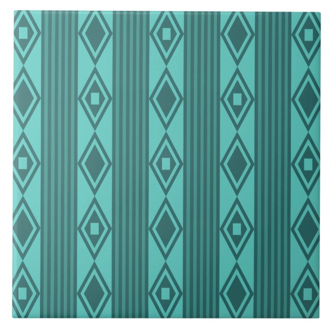 Carreau Boho Diamonds Gris Turquoise (Devant)