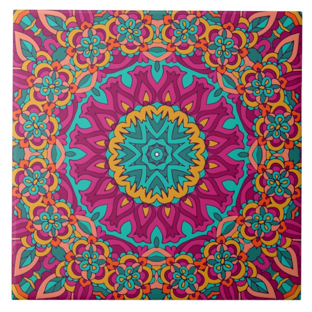 Carreau Boho Festive Mandala (Devant)
