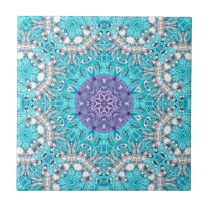 Carreau Boho Marocain Broderie bleu turquoise bohème