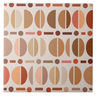 Carreau Boho Retro Bowles Motifs Lumière Terre Tons