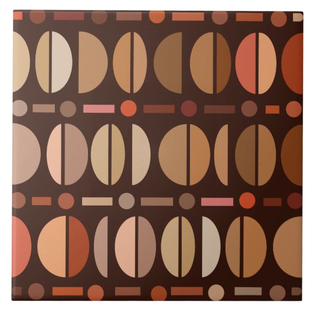 Carreau Boho Retro Bowles Motifs Tons Sombres Terre (Devant)