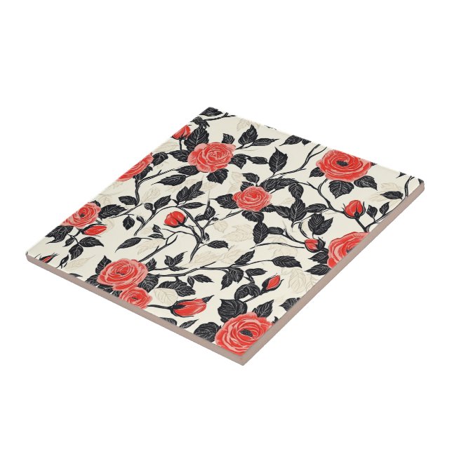 Carreau Boho Retro Carrelage Rose en céramique pour planch (Côté)