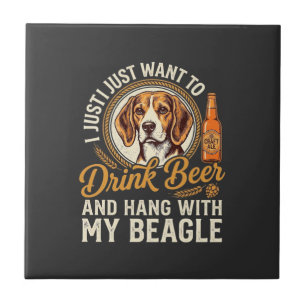 Carreau Boire Bière Beagle Chien Bière Artisanale Bouteill