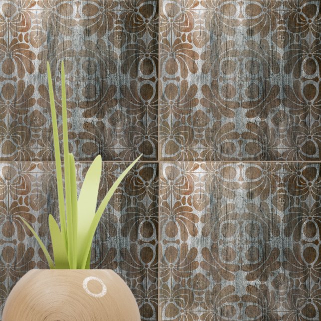 Carreau Bois démonté Réplique Brown Damask Ornat (Créateur téléchargé)