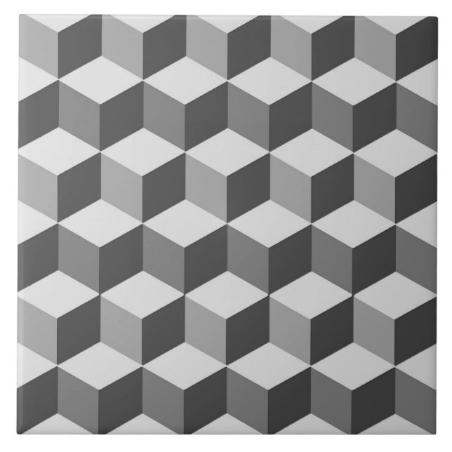 Carreau Boîtes 3D, argenté et gris foncé / gris (Devant)
