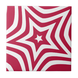 Carreau Bold & Bright Red & White Star dans un Motif vecto