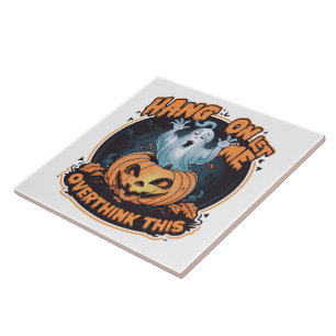 Carreau Bon fantôme d'un citrouille pour Halloween