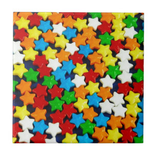 Carreau Bonbons colorés étoiles motif