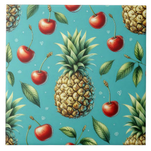 Carreau Bonheur Ananas Cerise