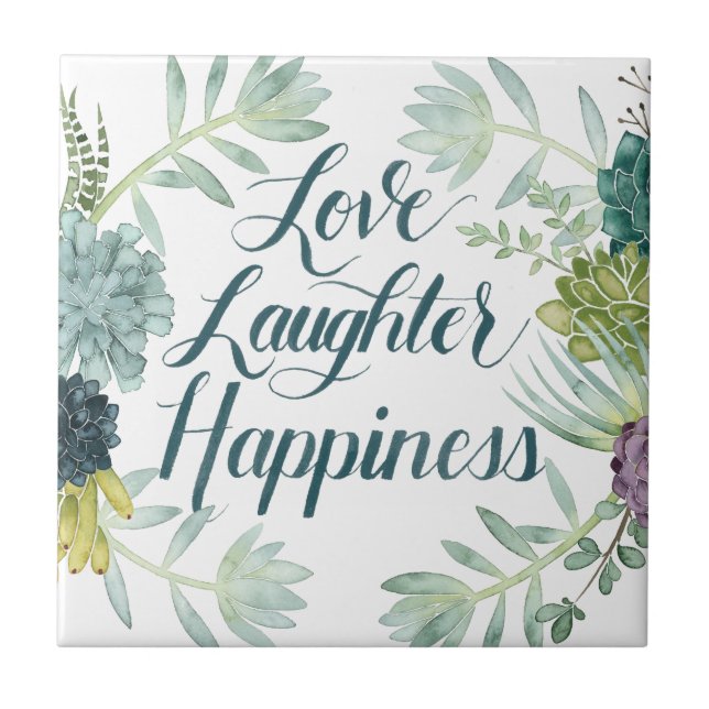 Carreau Bonheur plante | Amour rire bonheur (Devant)