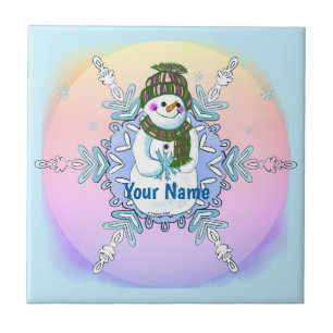 carreau Bonhomme de neige flocon de neige Mamie