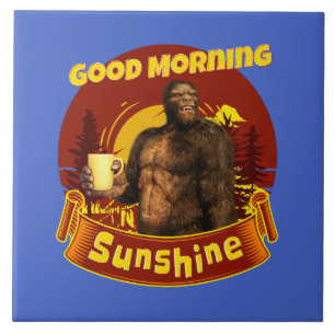Carreau Bonjour Soleil Bigfoot Café Humour Art