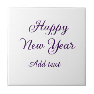 Carreau Bonne année calligraphie violette simple minimale
