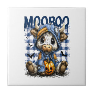 Carreau Boo Halloween effrayant Highland Cow