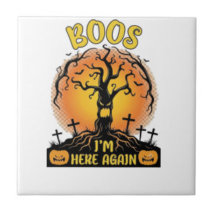 Carreau Boos Je suis ici encore Halloween Arbre Effrayant 
