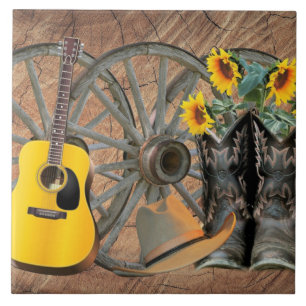 Carreau Boots de guitare Cowboy Casquette