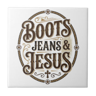 Carreau Boots Jeans & Jésus Foi Occidentale Vintage