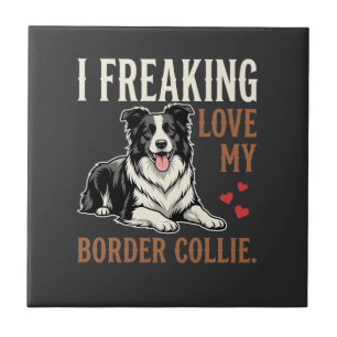 Carreau Border Collie drôle d'amour de chien