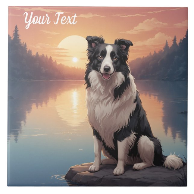 Carreau Bordure Collie par lac (Devant)