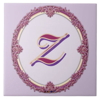 Carreau Bordure Fantaisie Violet/Rose Et Crème Personnalis