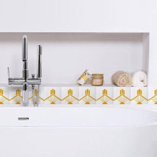 Carreau Bordure géométrique Jaune Art Déco Gold Mustard